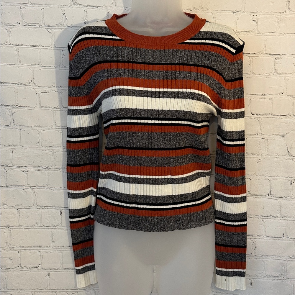Love Tree Ribbed Striped Sweater NWOT